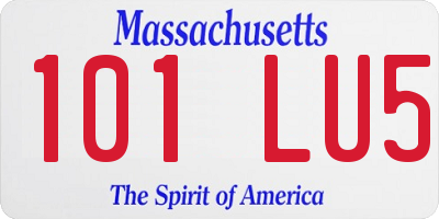 MA license plate 101LU5