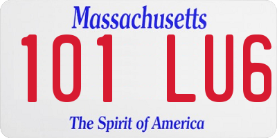 MA license plate 101LU6