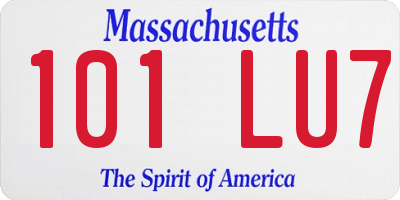 MA license plate 101LU7