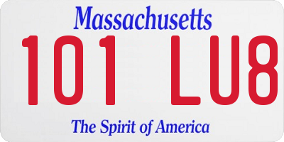 MA license plate 101LU8