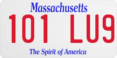 MA license plate 101LU9