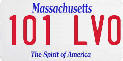 MA license plate 101LV0