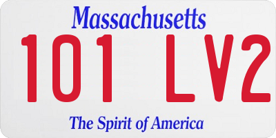 MA license plate 101LV2