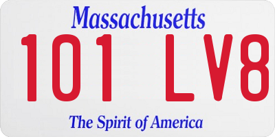 MA license plate 101LV8