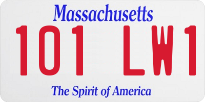 MA license plate 101LW1