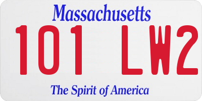 MA license plate 101LW2