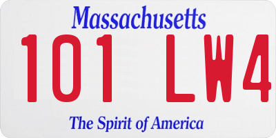 MA license plate 101LW4