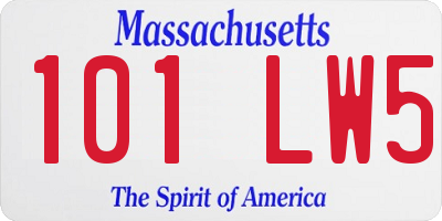 MA license plate 101LW5