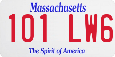 MA license plate 101LW6