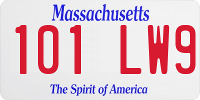 MA license plate 101LW9