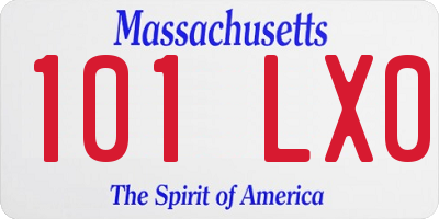 MA license plate 101LX0