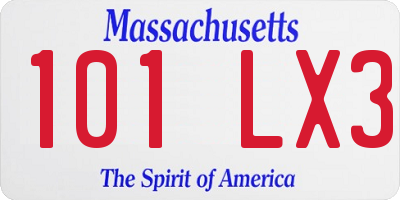 MA license plate 101LX3