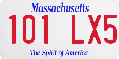 MA license plate 101LX5