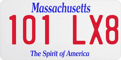 MA license plate 101LX8