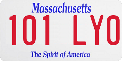 MA license plate 101LY0