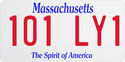 MA license plate 101LY1