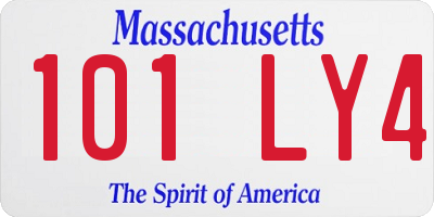 MA license plate 101LY4