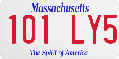 MA license plate 101LY5