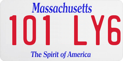 MA license plate 101LY6