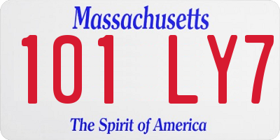 MA license plate 101LY7