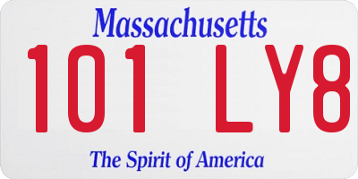 MA license plate 101LY8