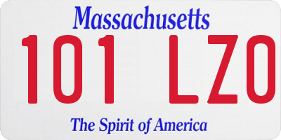 MA license plate 101LZ0