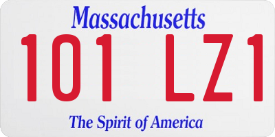 MA license plate 101LZ1