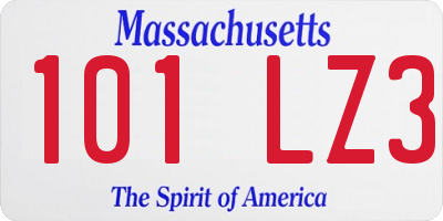 MA license plate 101LZ3