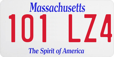 MA license plate 101LZ4