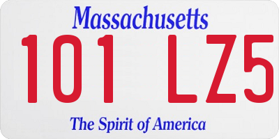 MA license plate 101LZ5