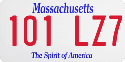 MA license plate 101LZ7