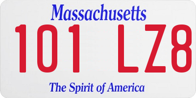 MA license plate 101LZ8