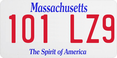 MA license plate 101LZ9