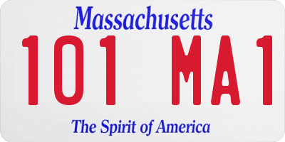 MA license plate 101MA1