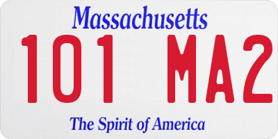 MA license plate 101MA2