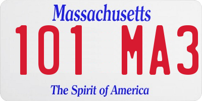 MA license plate 101MA3