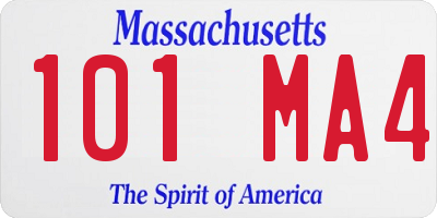 MA license plate 101MA4