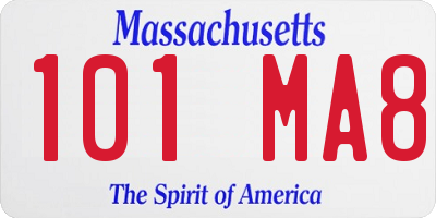 MA license plate 101MA8