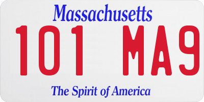 MA license plate 101MA9