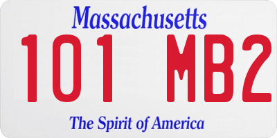 MA license plate 101MB2