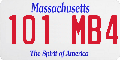 MA license plate 101MB4