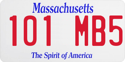 MA license plate 101MB5