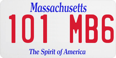 MA license plate 101MB6