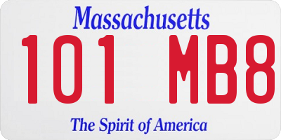 MA license plate 101MB8