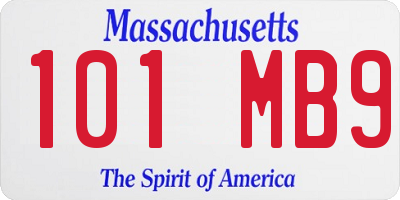 MA license plate 101MB9