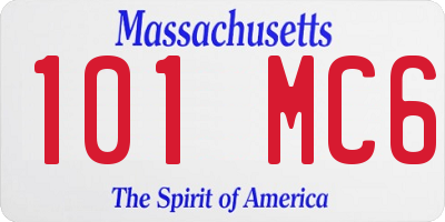 MA license plate 101MC6