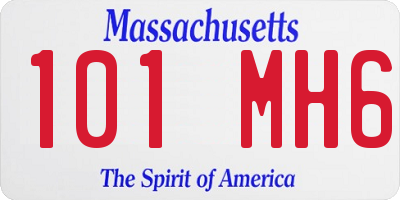 MA license plate 101MH6