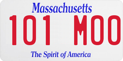 MA license plate 101MO0