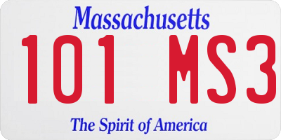 MA license plate 101MS3