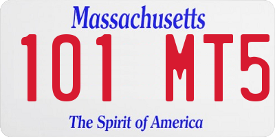 MA license plate 101MT5